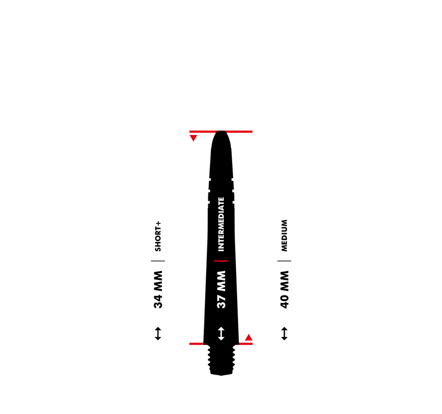 Winmau Vecta szár - piros/fekete - Image 4